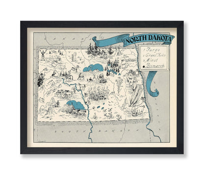 North Dakota Pictorial Map