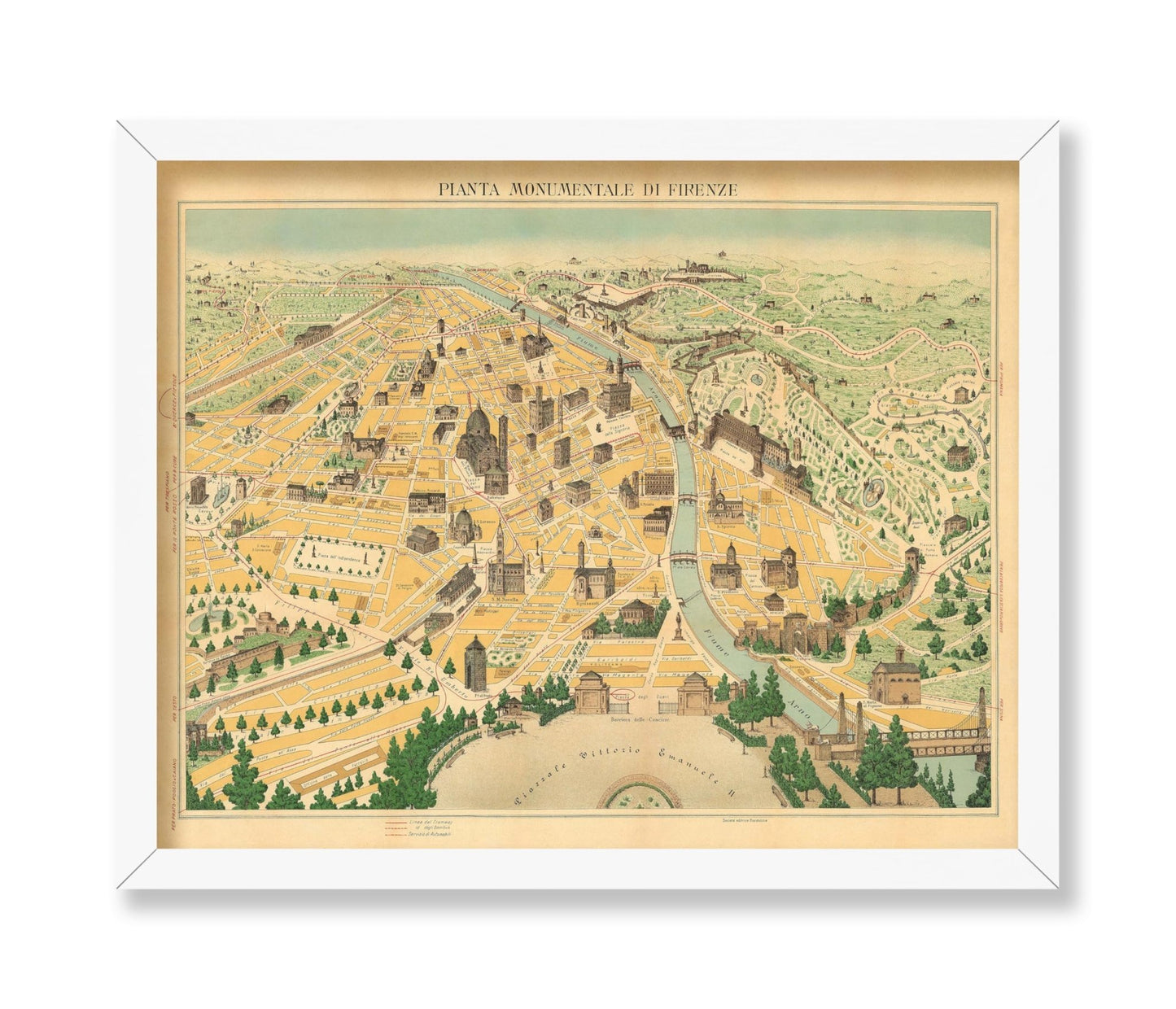 Pictorial Map of Florence