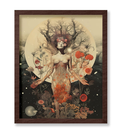 Psychedelic Woman and Flowers No3