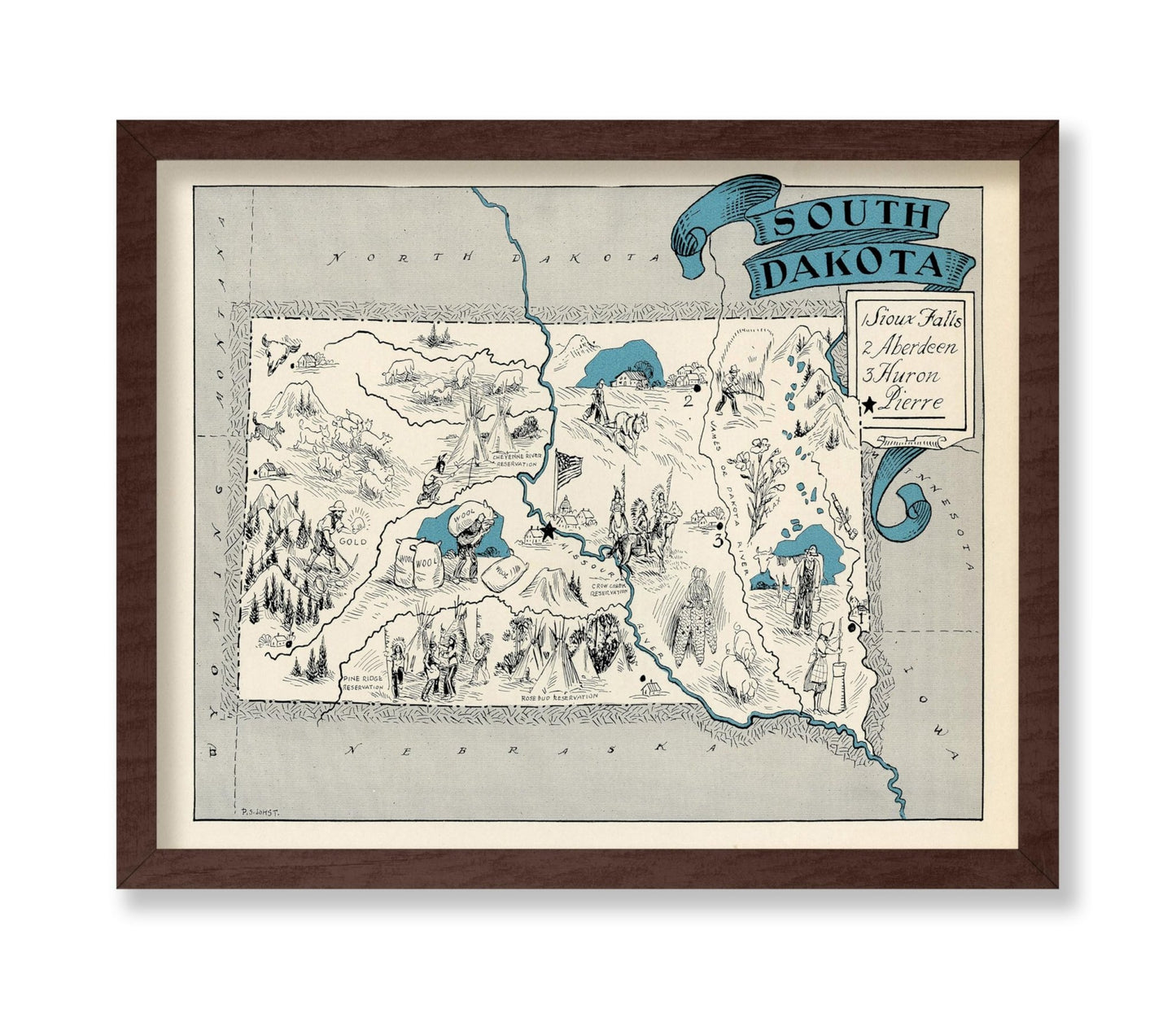 South Dakota Pictorial Map