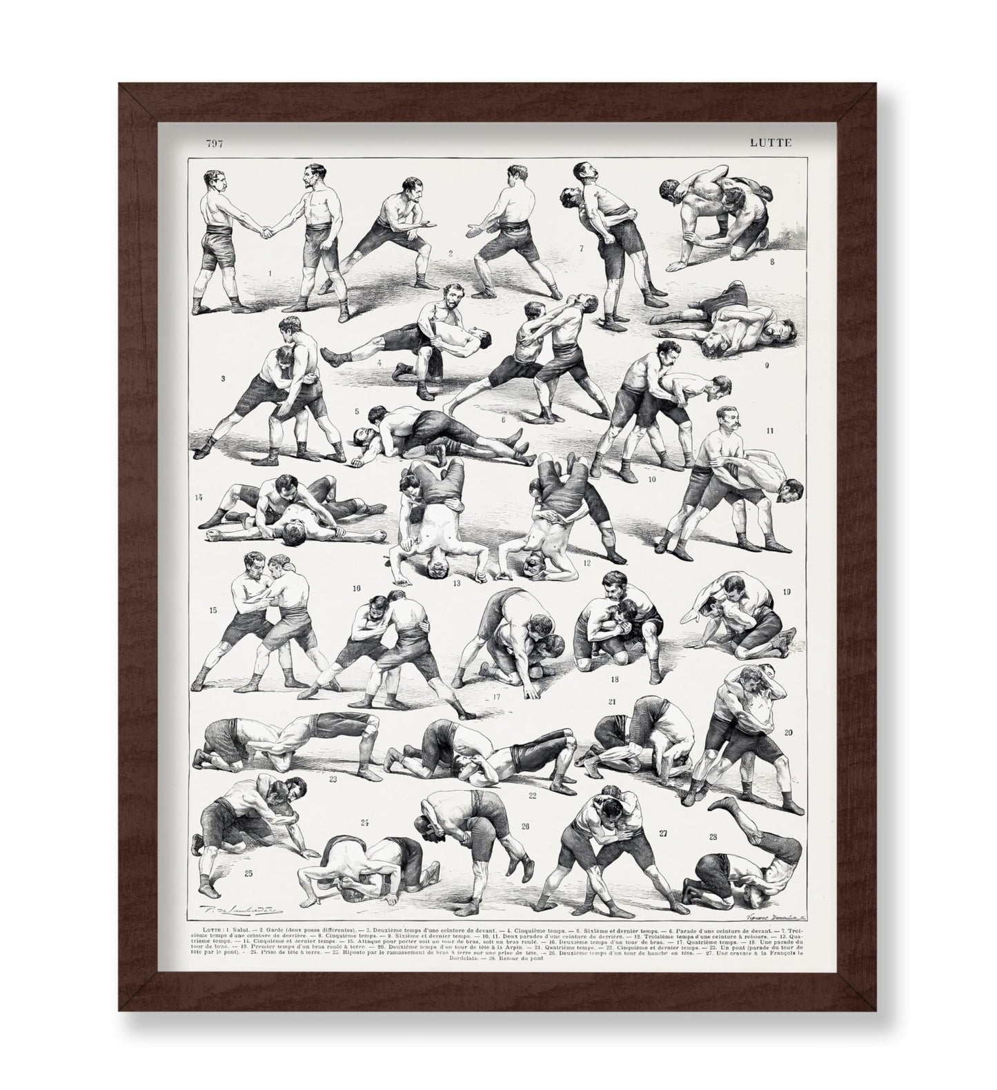 Vintage French Wrestling Illustration