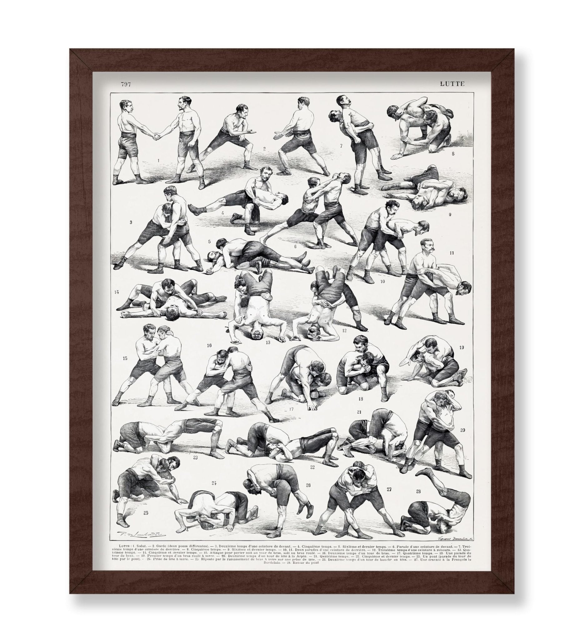 Vintage French Wrestling Illustration