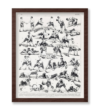 Vintage French Wrestling Illustration