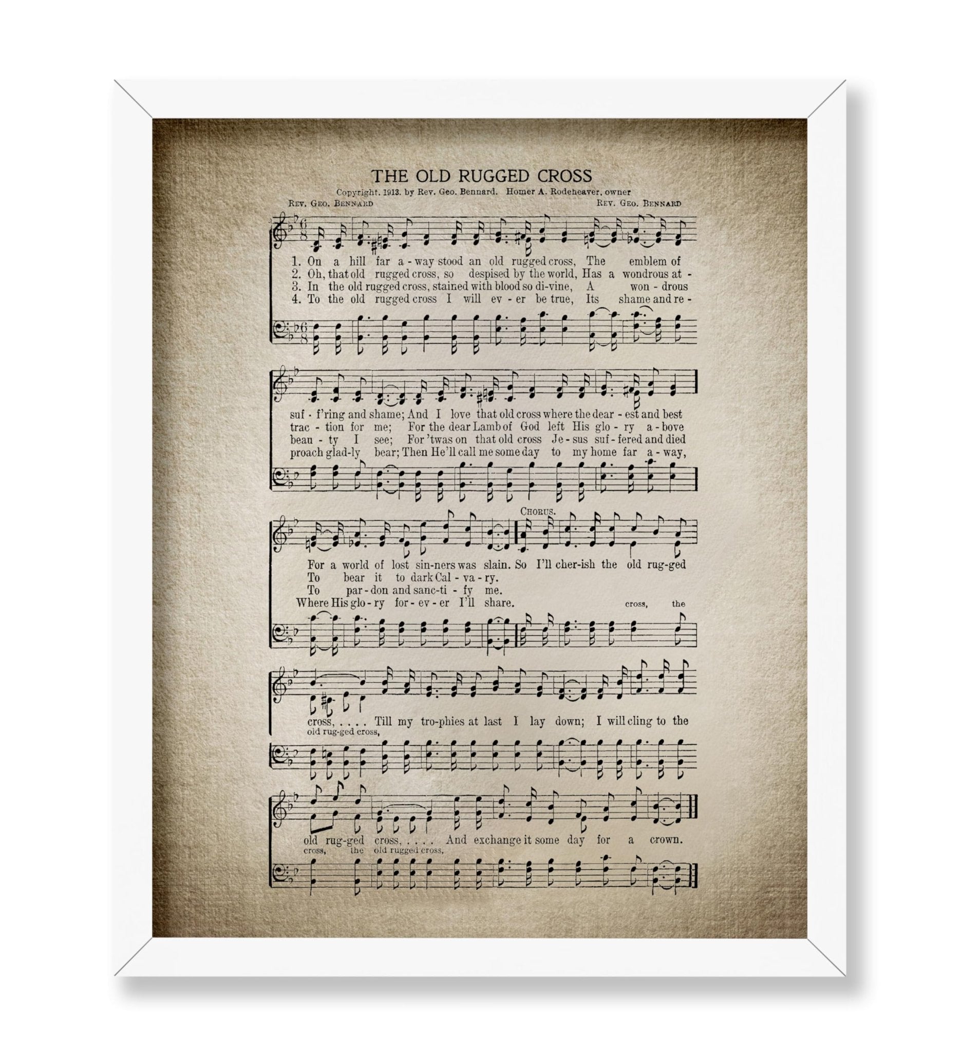 The Old Rugged Cross Hymnal Sheet No2