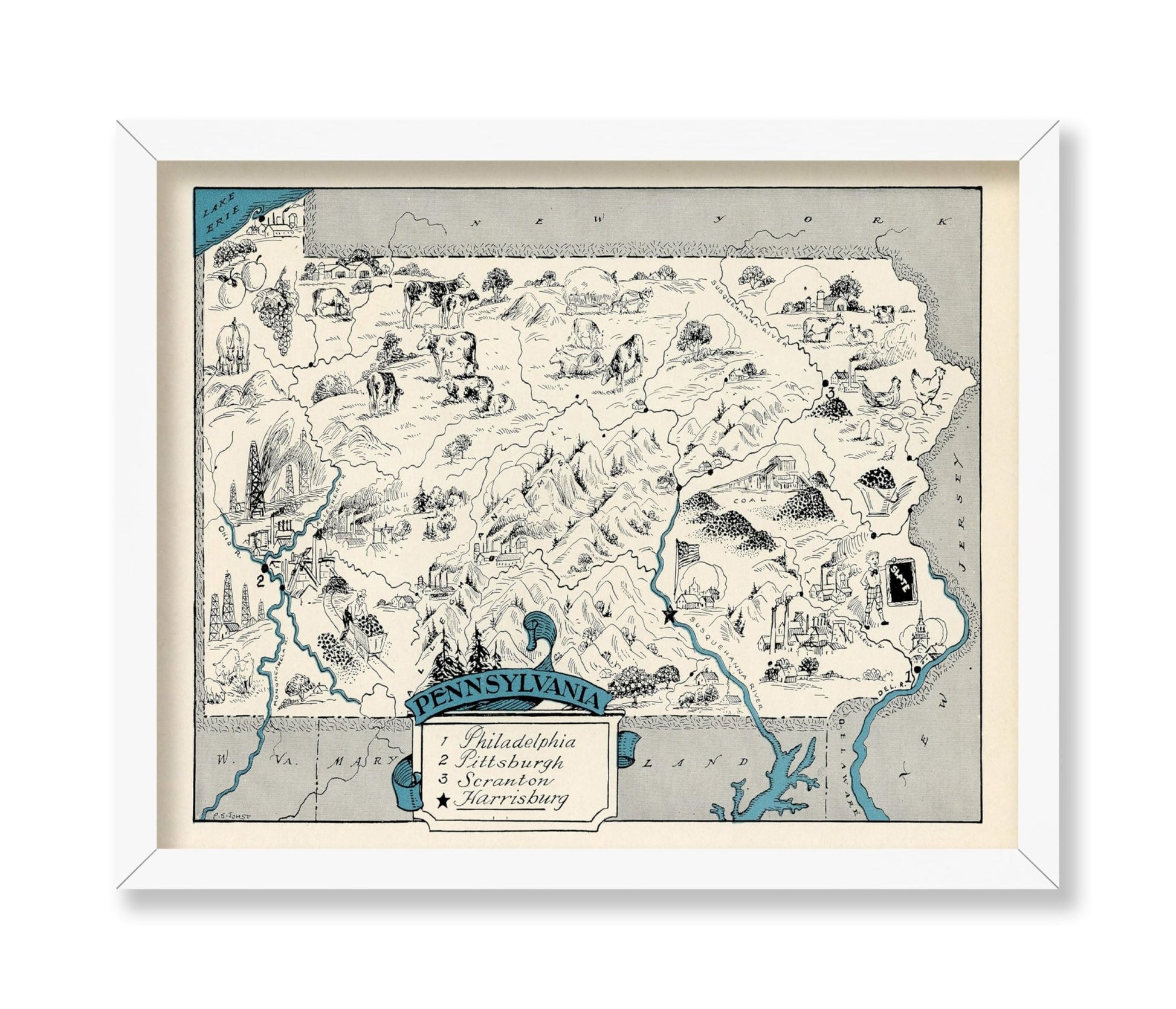Pennsylvania Pictorial Map