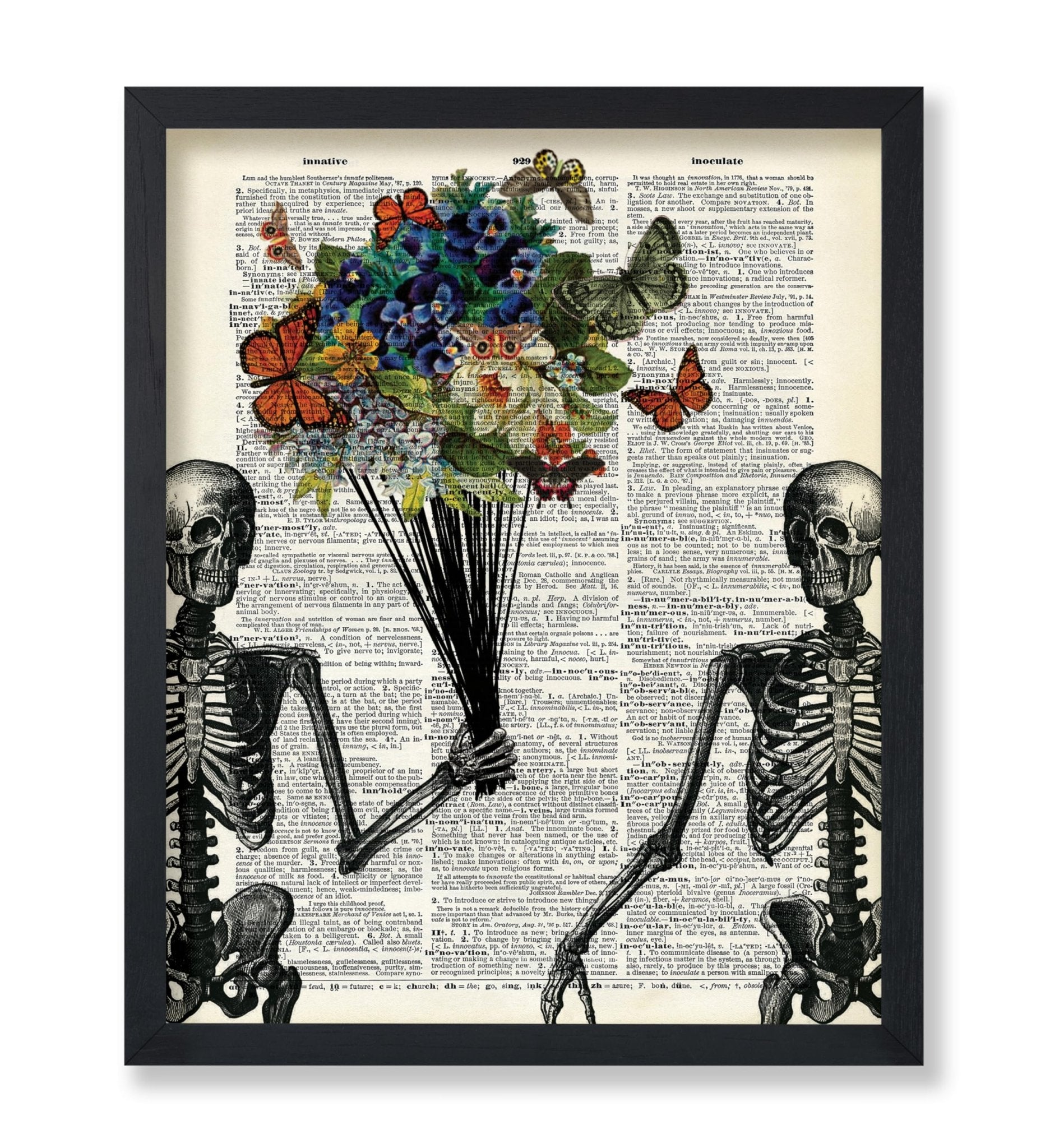 Skeleton Couple with Butterflies