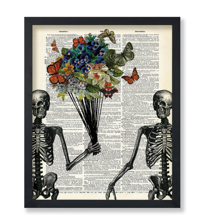 Skeleton Couple with Butterflies