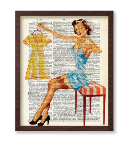 Pin-Up Girl Picking Dress
