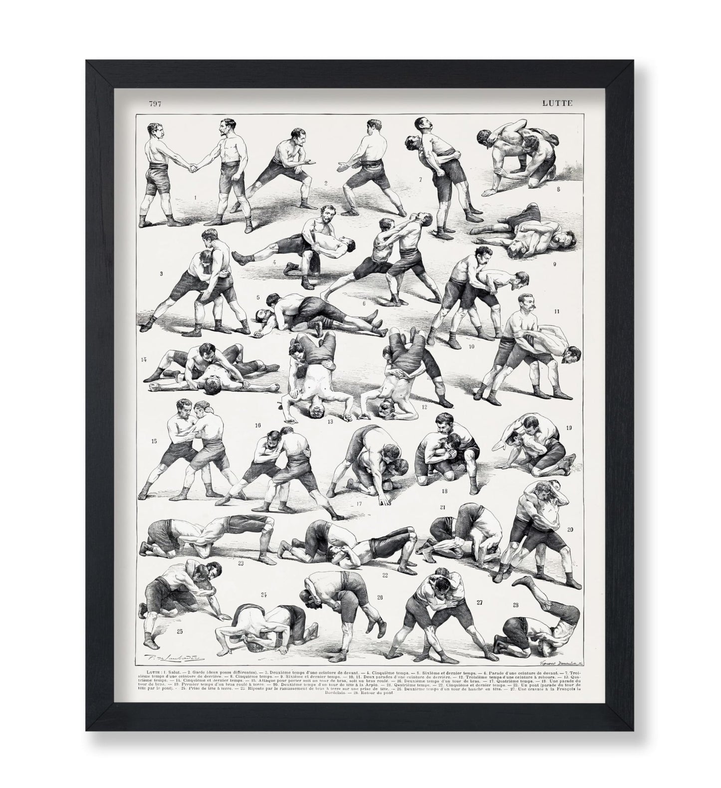 Vintage French Wrestling Illustration