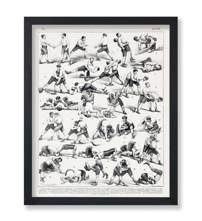 Vintage French Wrestling Illustration