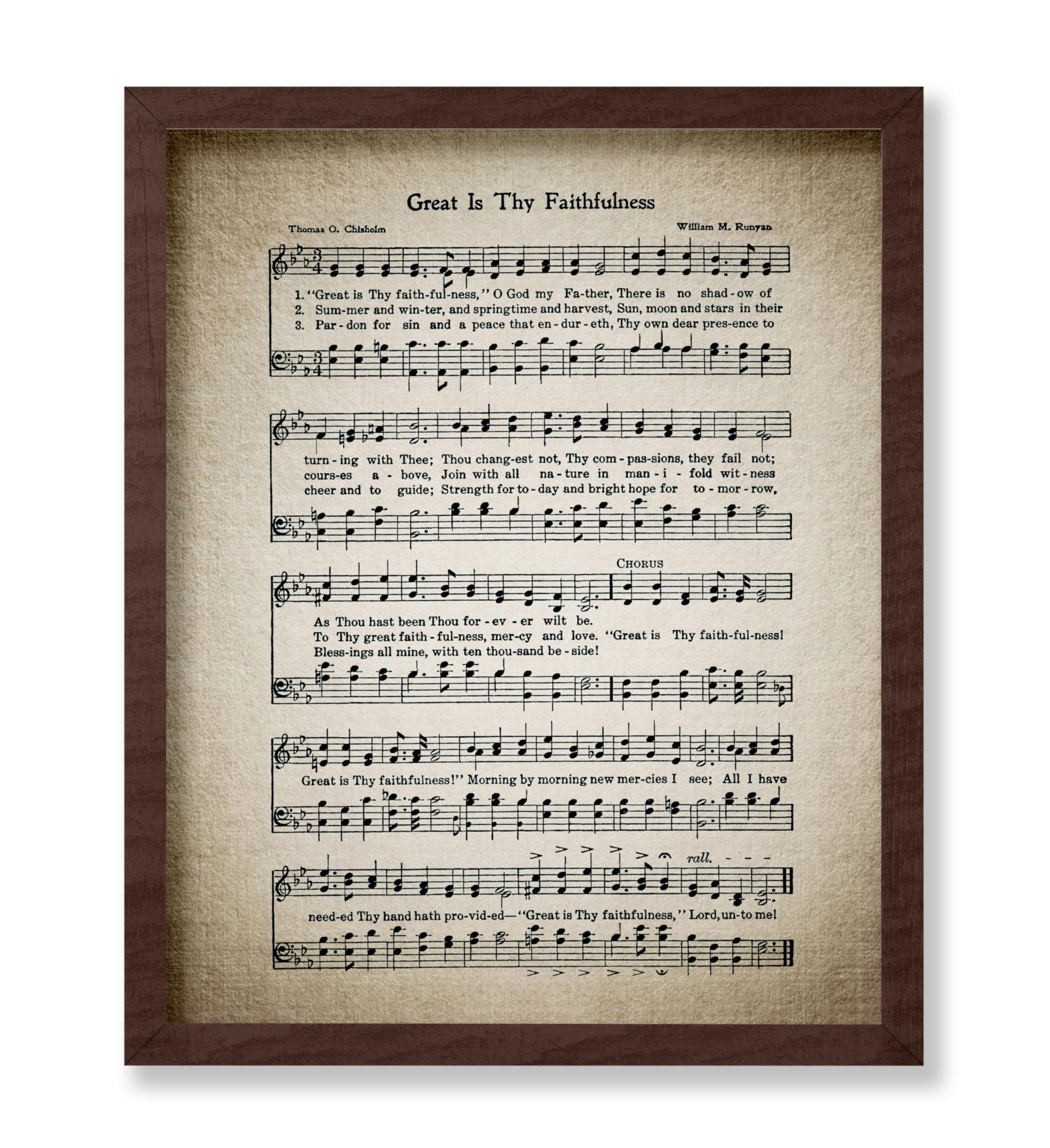 Great Is Thy Faithfulness Hymnal Sheet No2