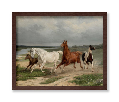 Arvid Fredrik Lonnroth - Fleeing Horses