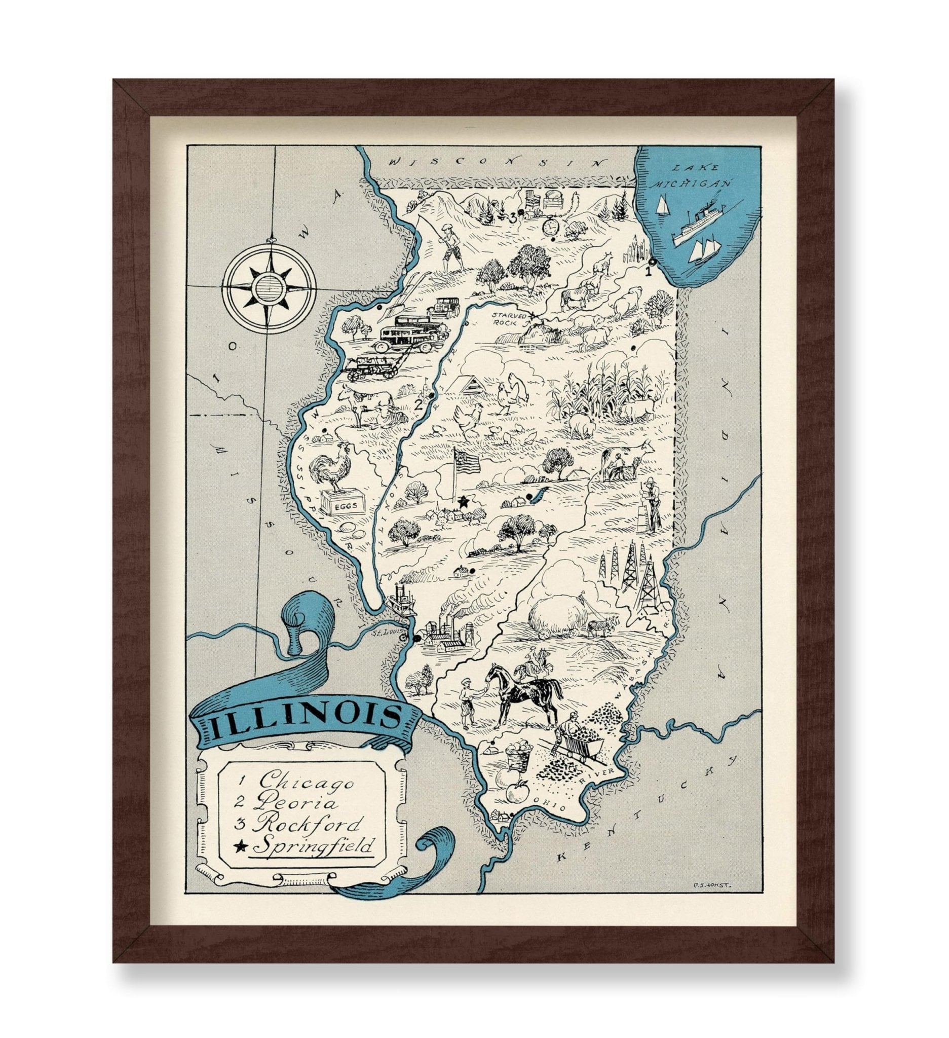 Illinois Pictorial Map