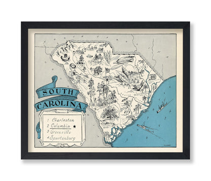 South Carolina Pictorial Map