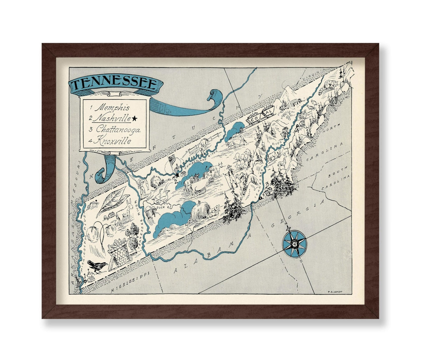 Tennessee Pictorial Map