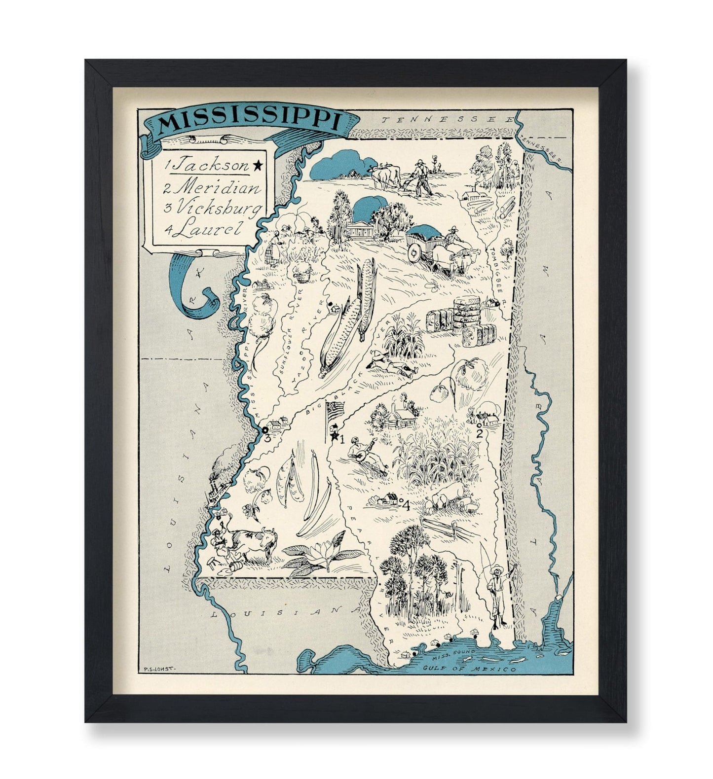Mississippi Pictorial Map