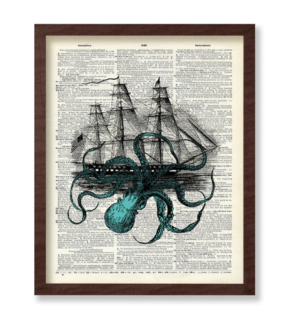 Octopus Attacking Ship