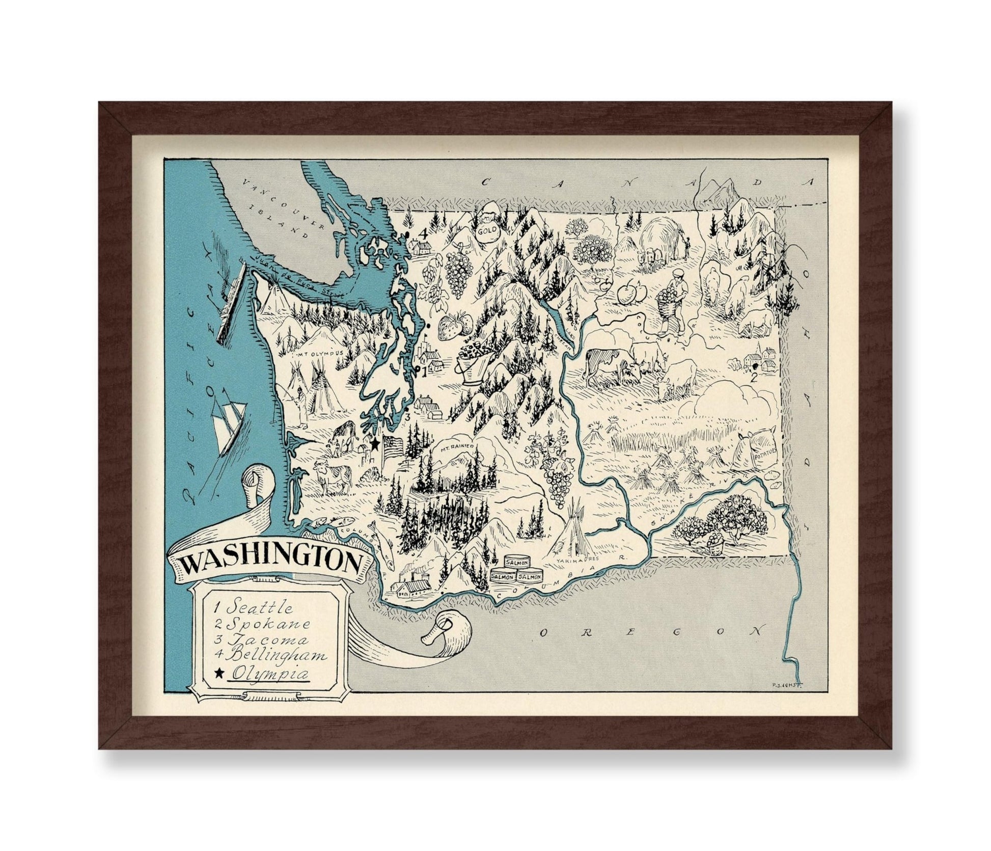 Washington Pictorial Map