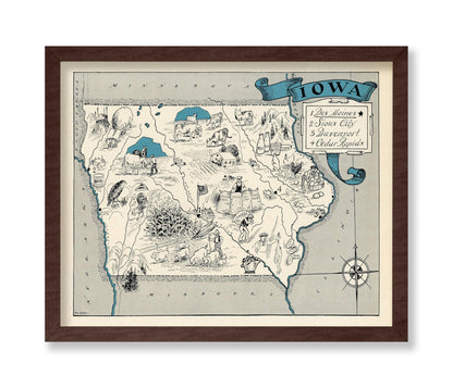 Iowa Pictorial Map