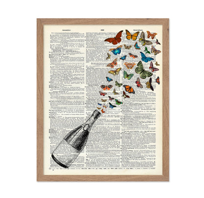 Champagne Bottle and Butterflies