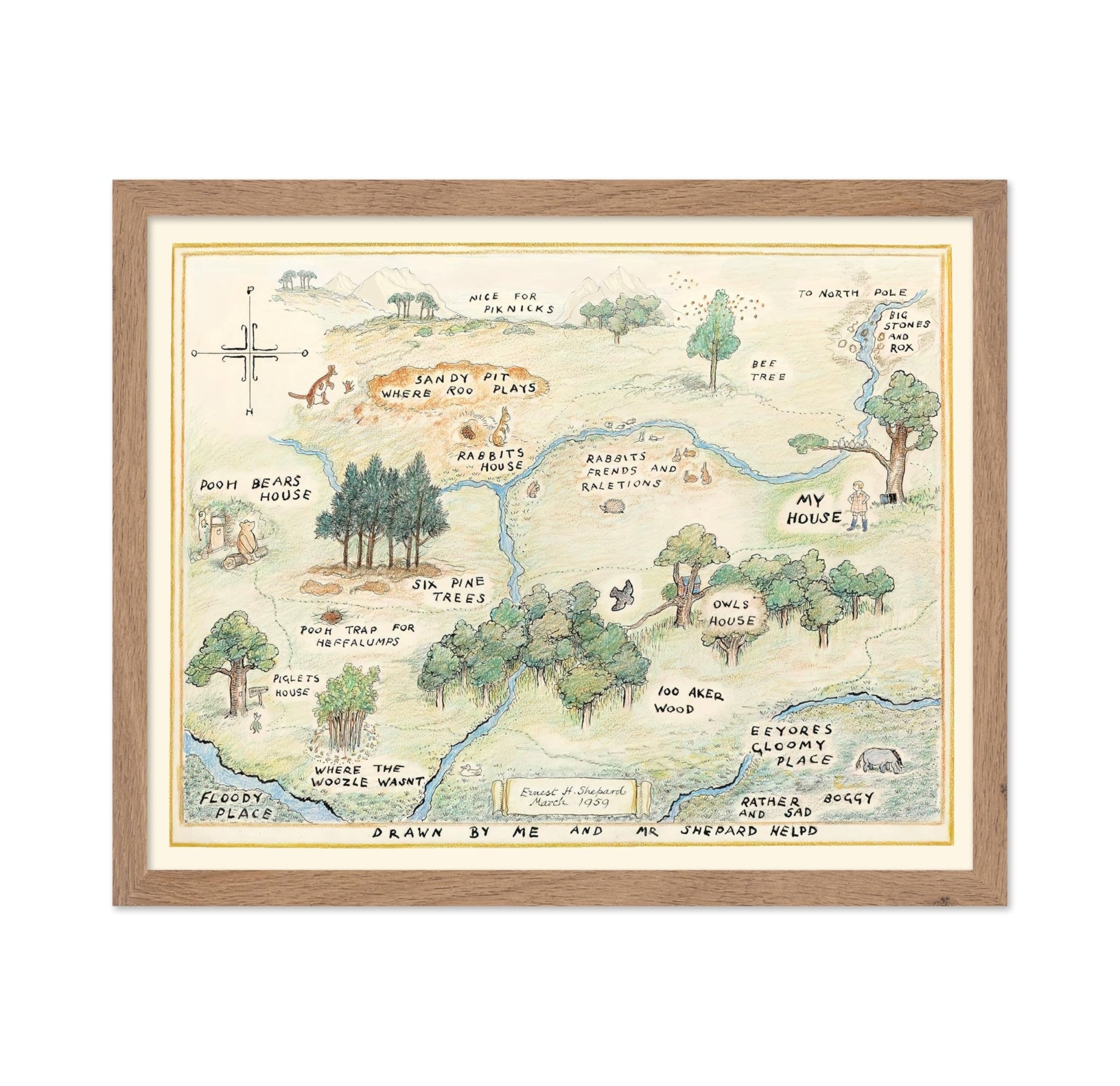 Winnie the Pooh Hundred Acre Wood Sign
