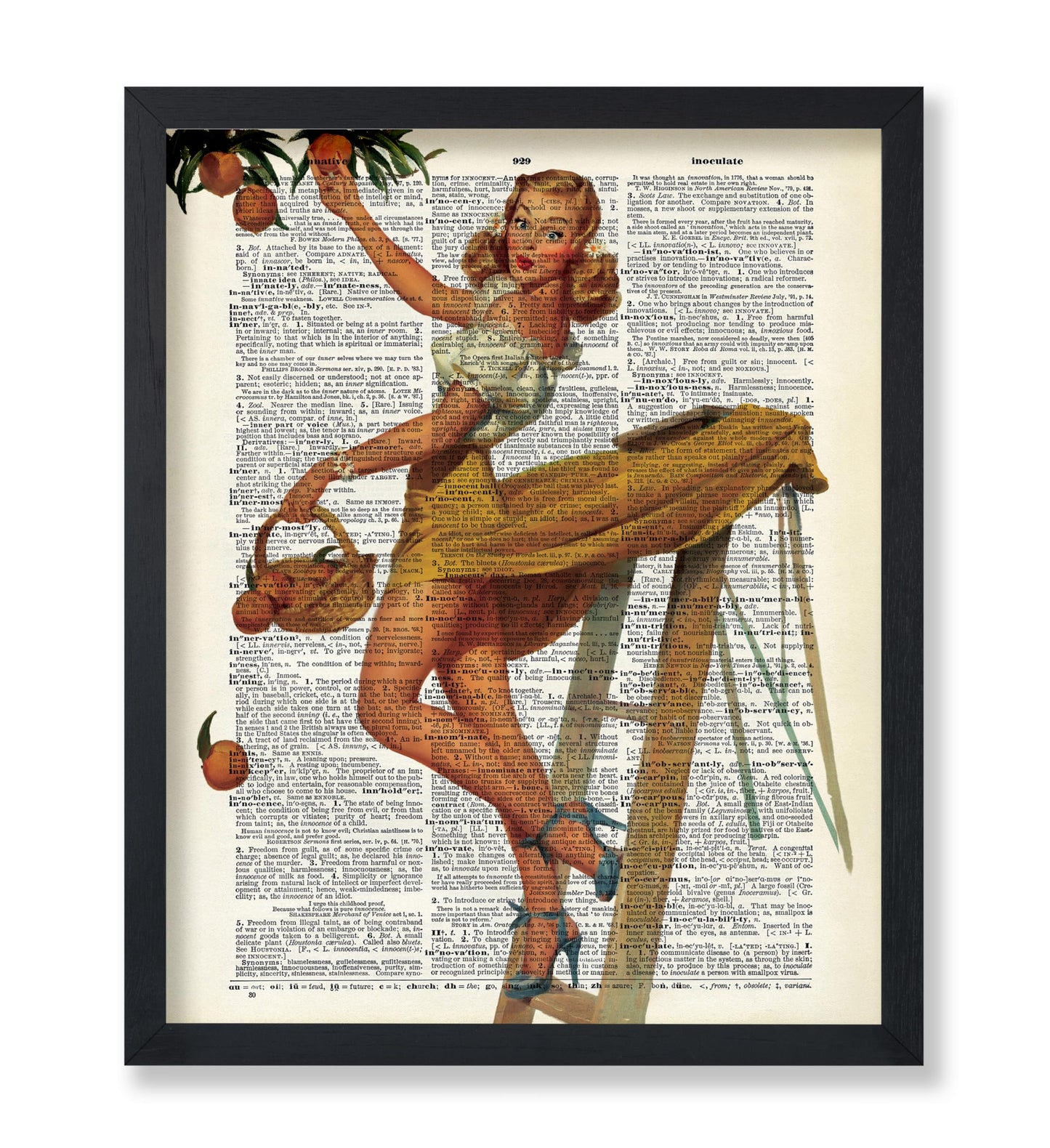 Pin-Up Girl Picking Peaches