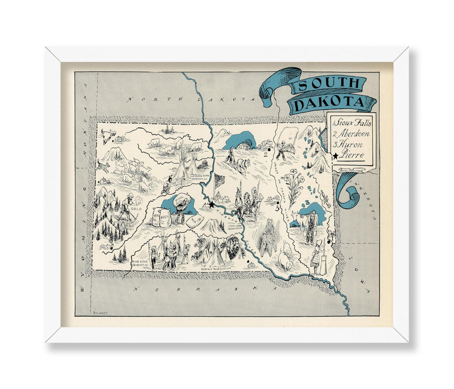 South Dakota Pictorial Map