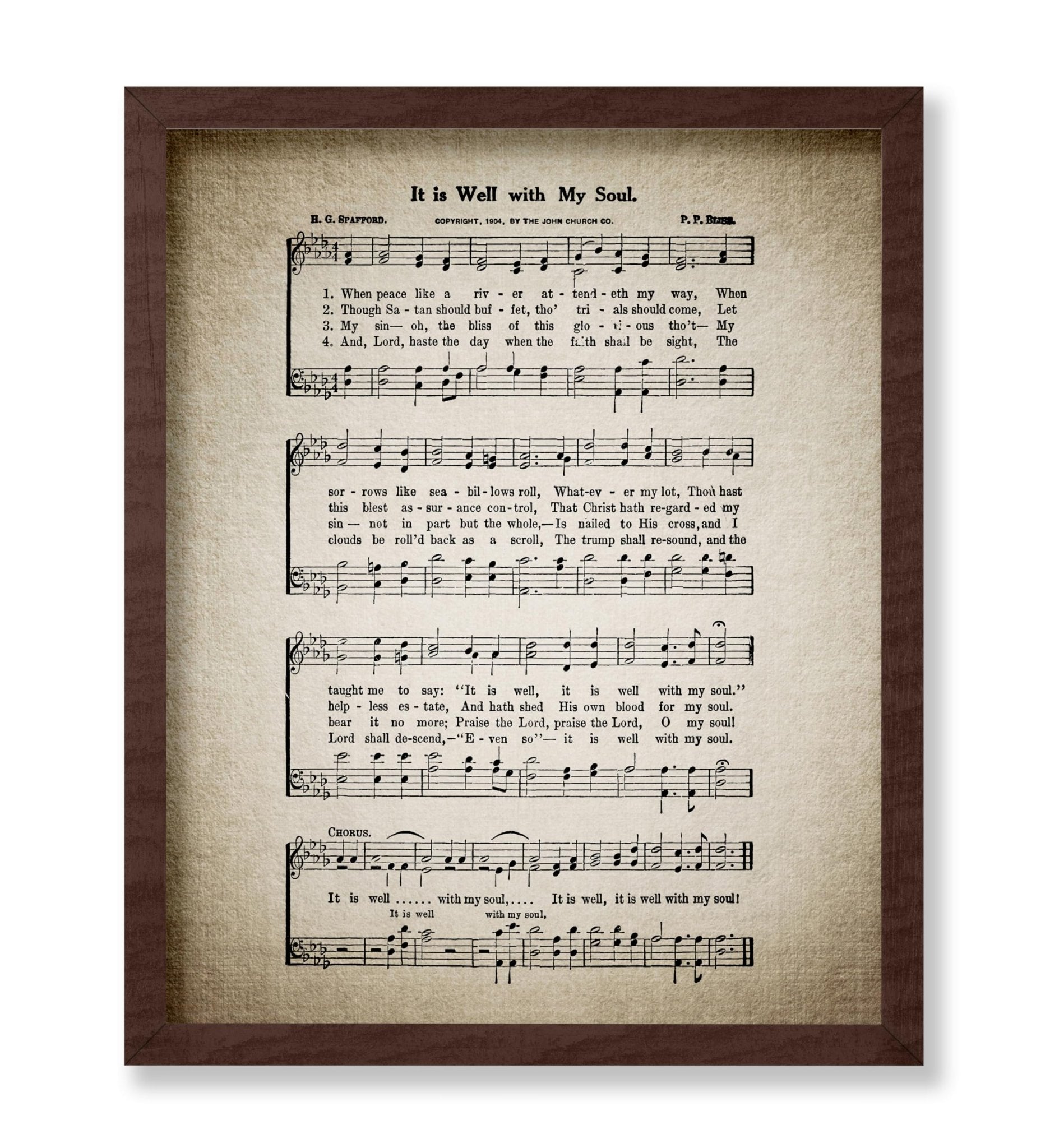 It Is Well With My Soul Hymnal Sheet No1