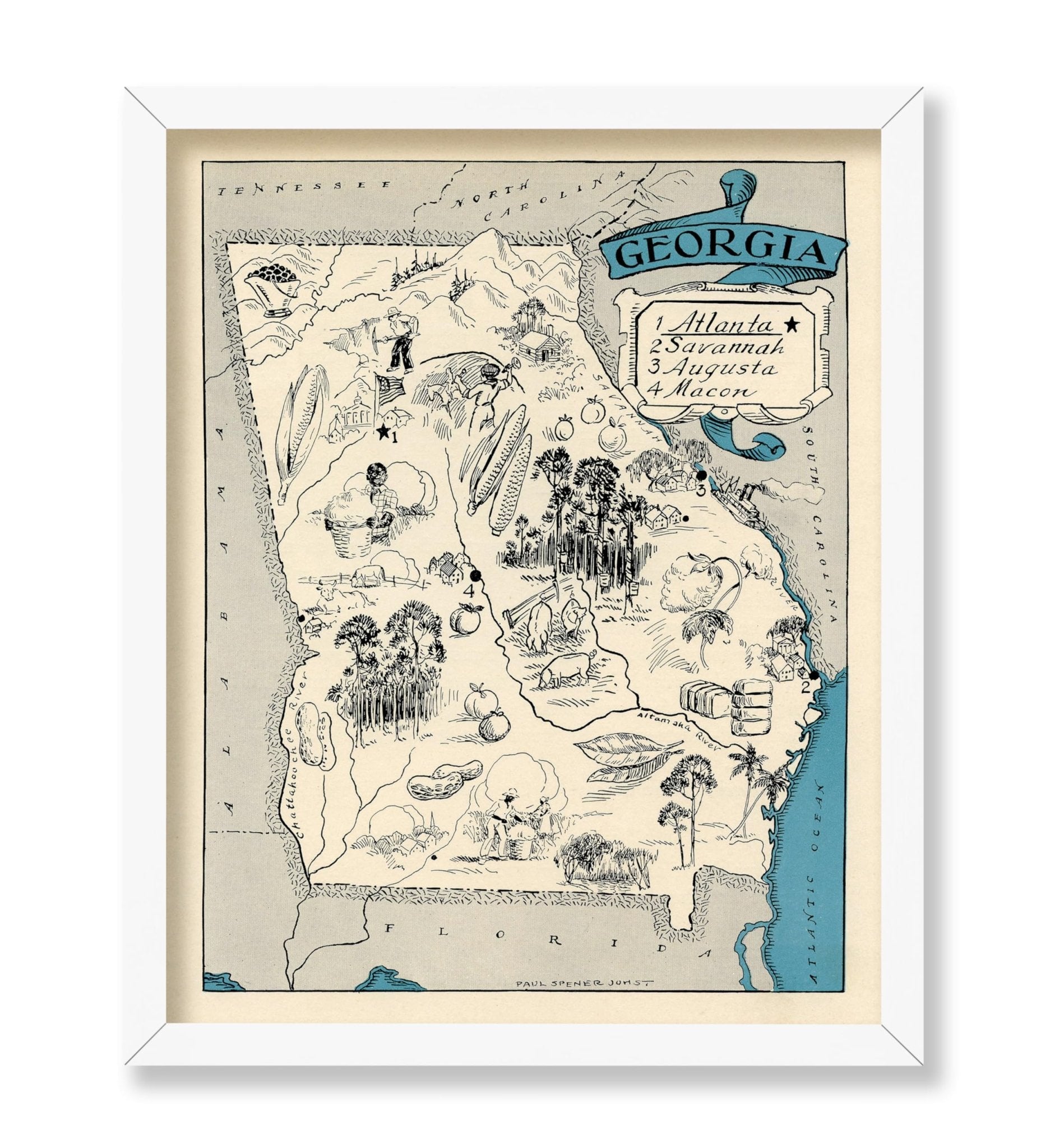 Georgia Pictorial Map