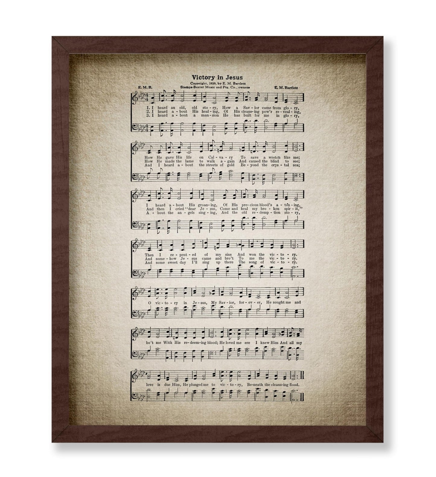 Victory in Jesus Hymnal Sheet