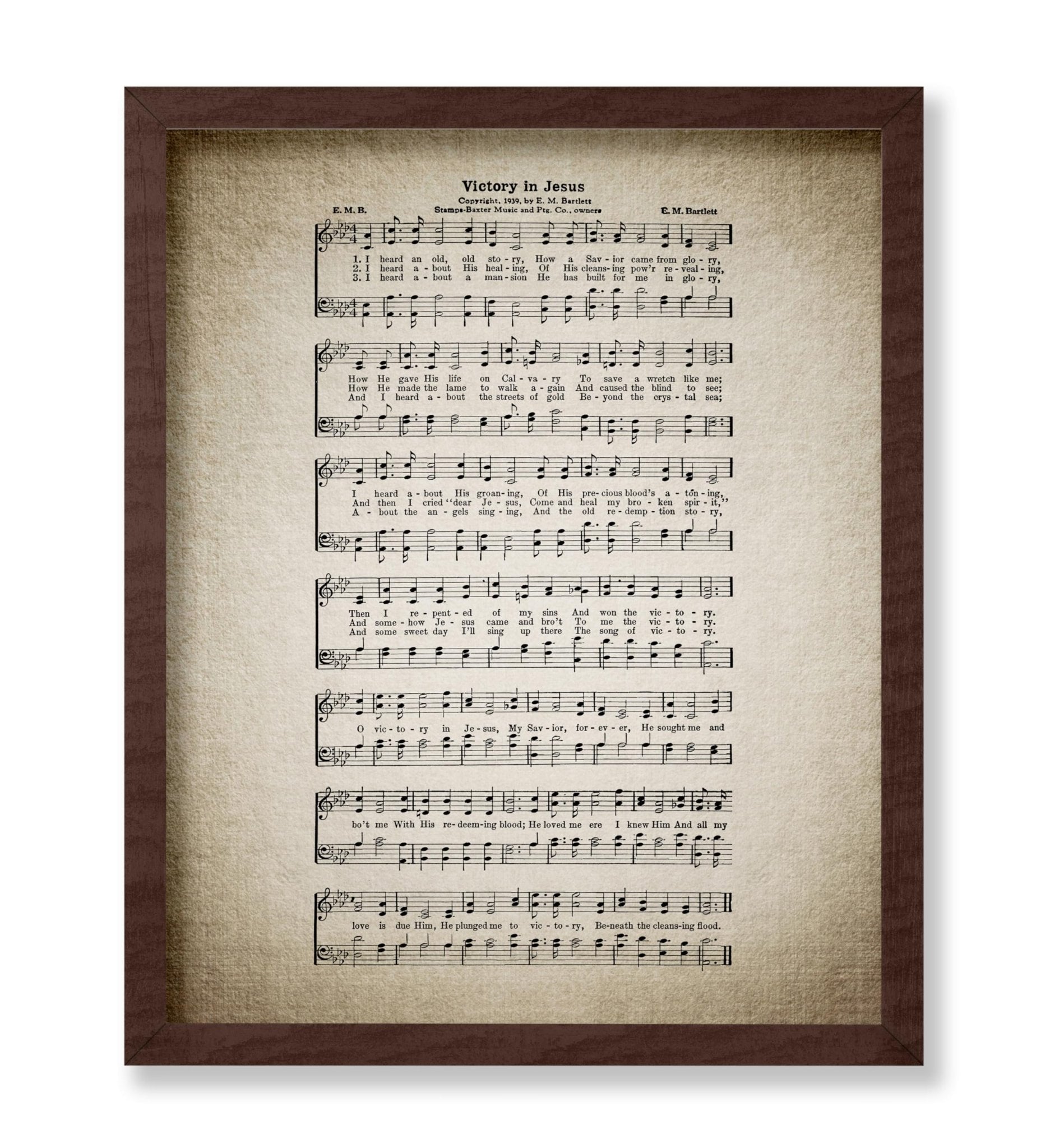 Victory in Jesus Hymnal Sheet