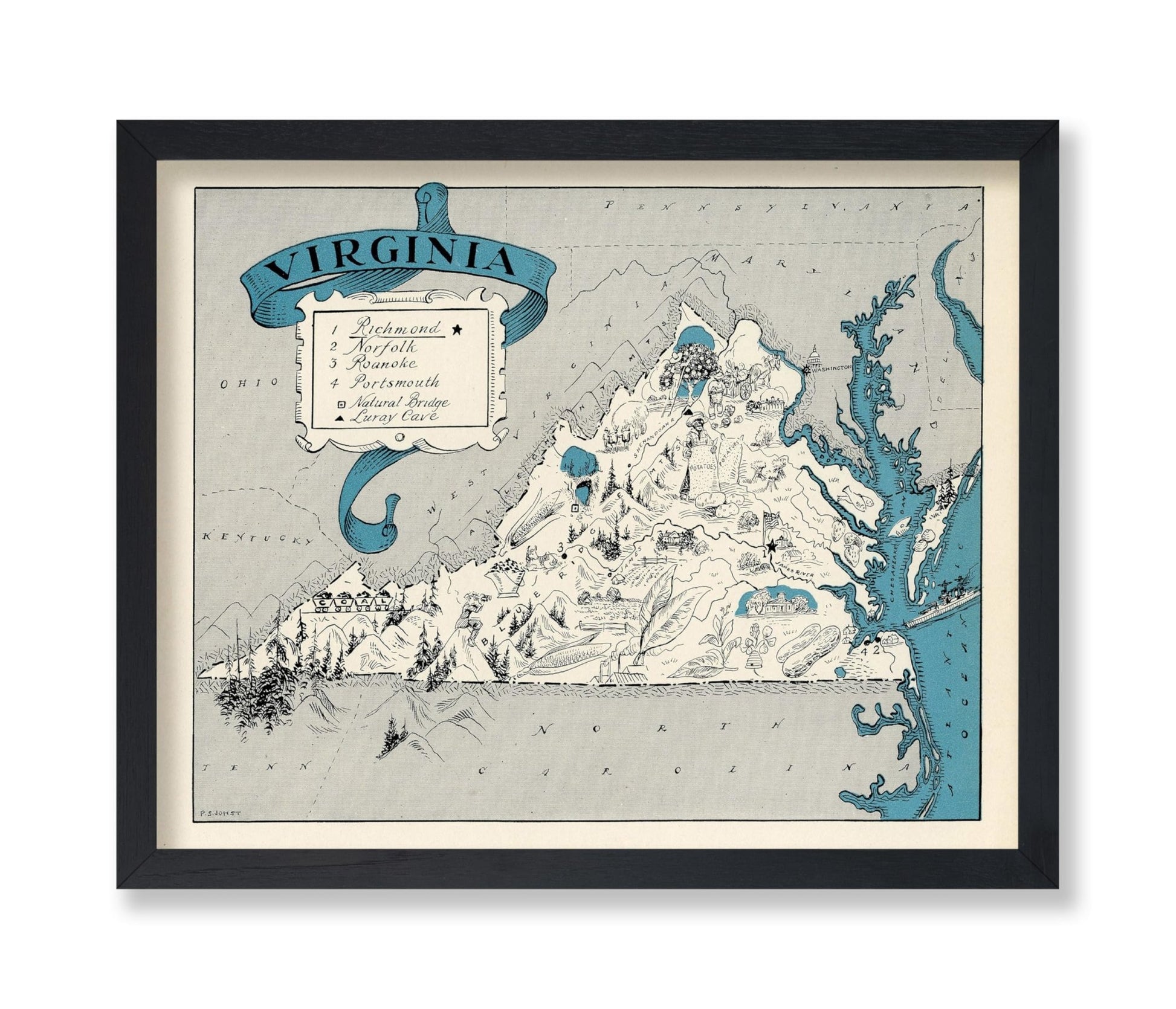 Virginia Pictorial Map