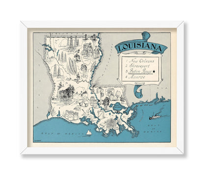 Louisiana Pictorial Map
