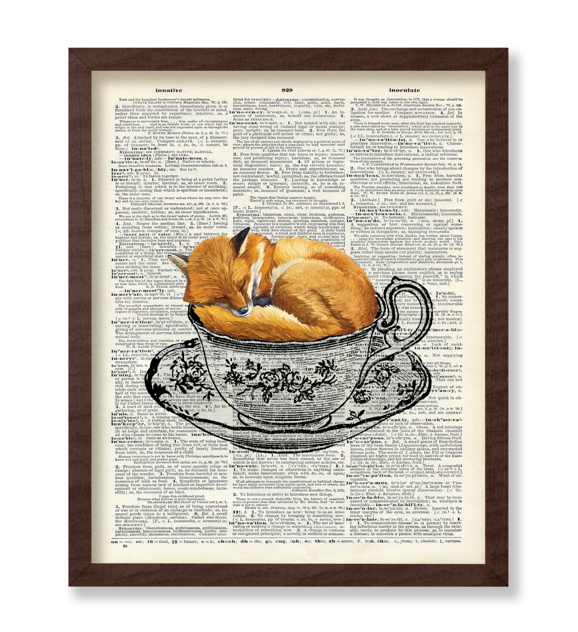 Sleeping Fox in Teacup