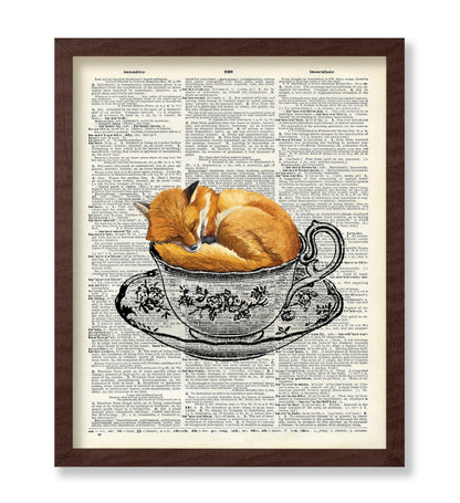 Sleeping Fox in Teacup
