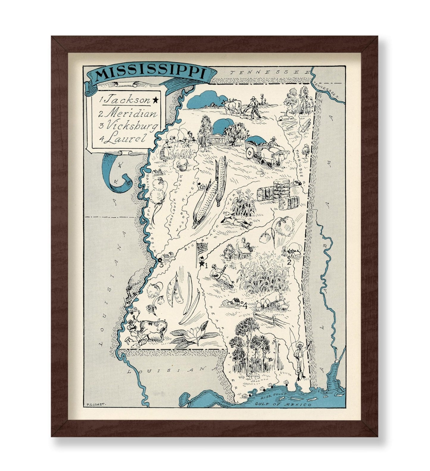 Mississippi Pictorial Map