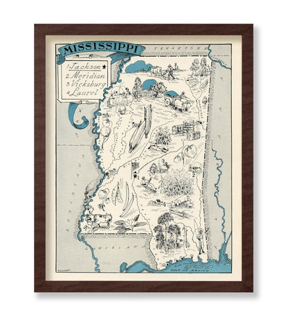 Mississippi Pictorial Map