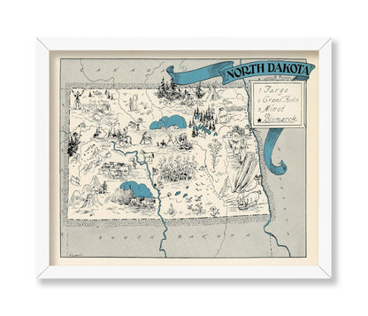 North Dakota Pictorial Map