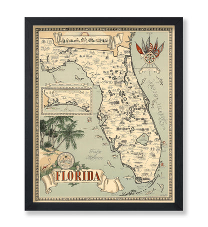 Florida Pictorial Fish Map
