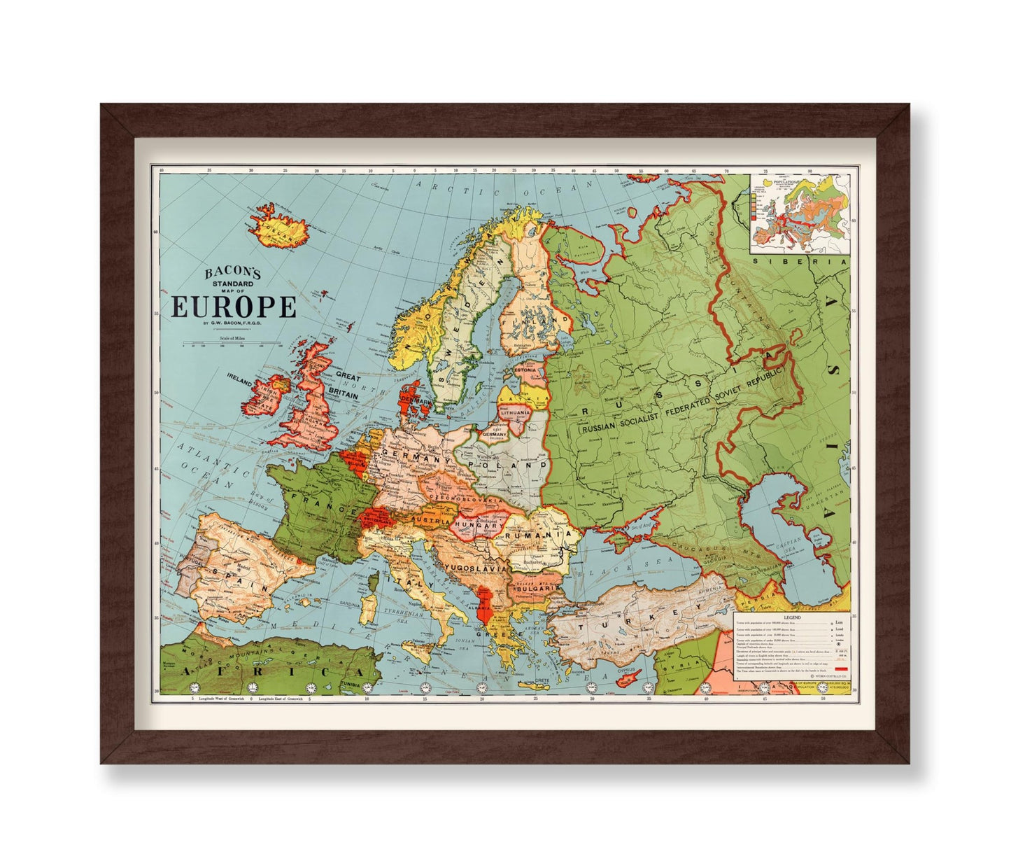 Bacon's Standard Map of Europe