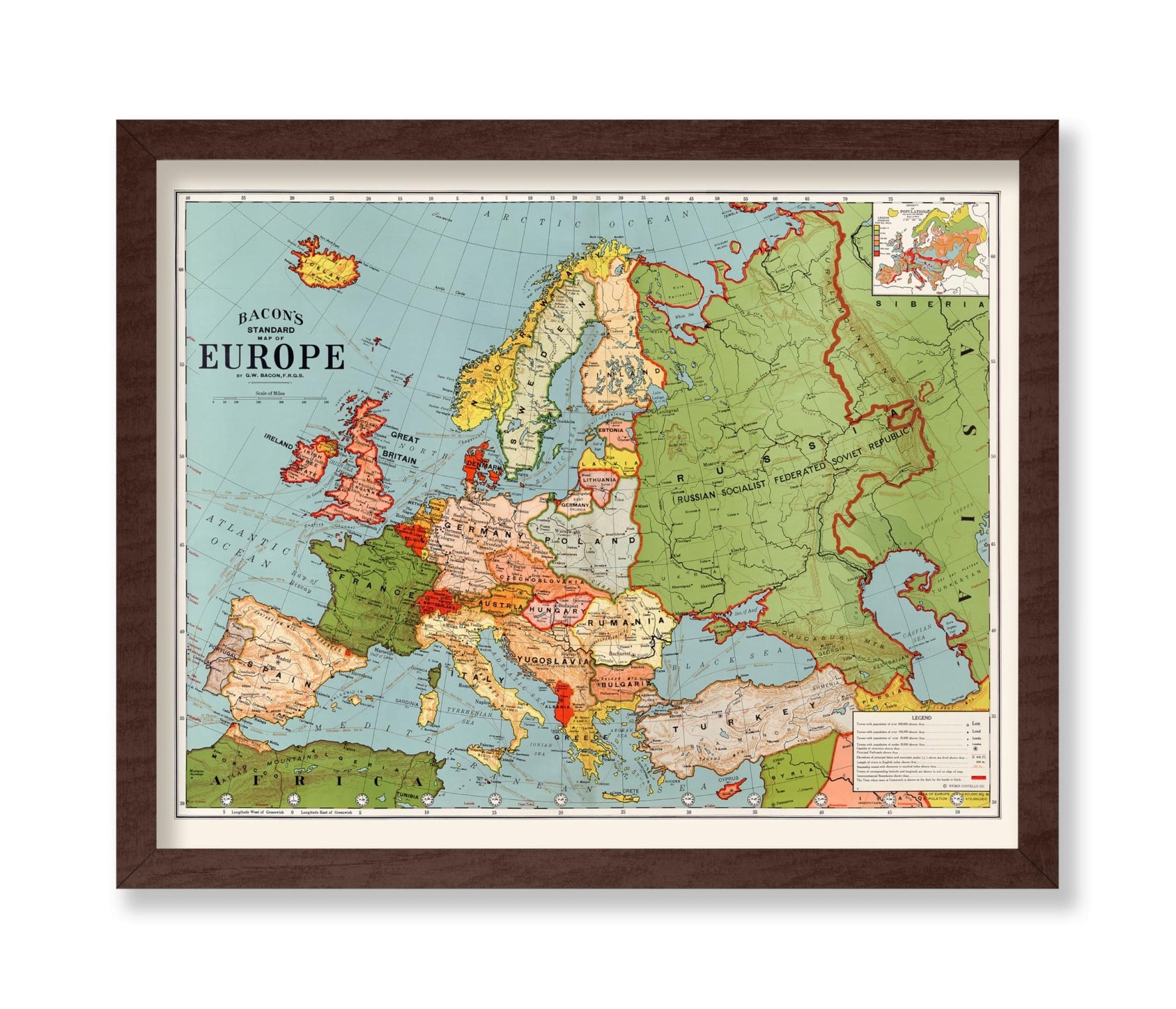Bacon's Standard Map of Europe