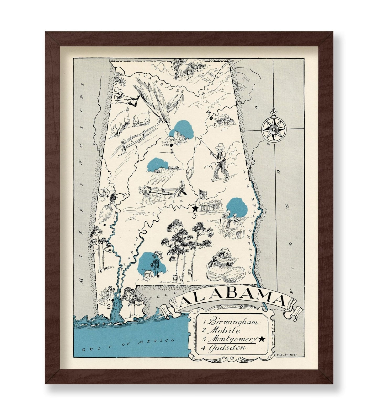 Alabama Pictorial Map
