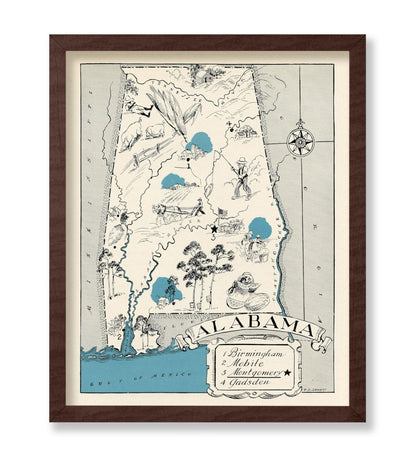 Alabama Pictorial Map