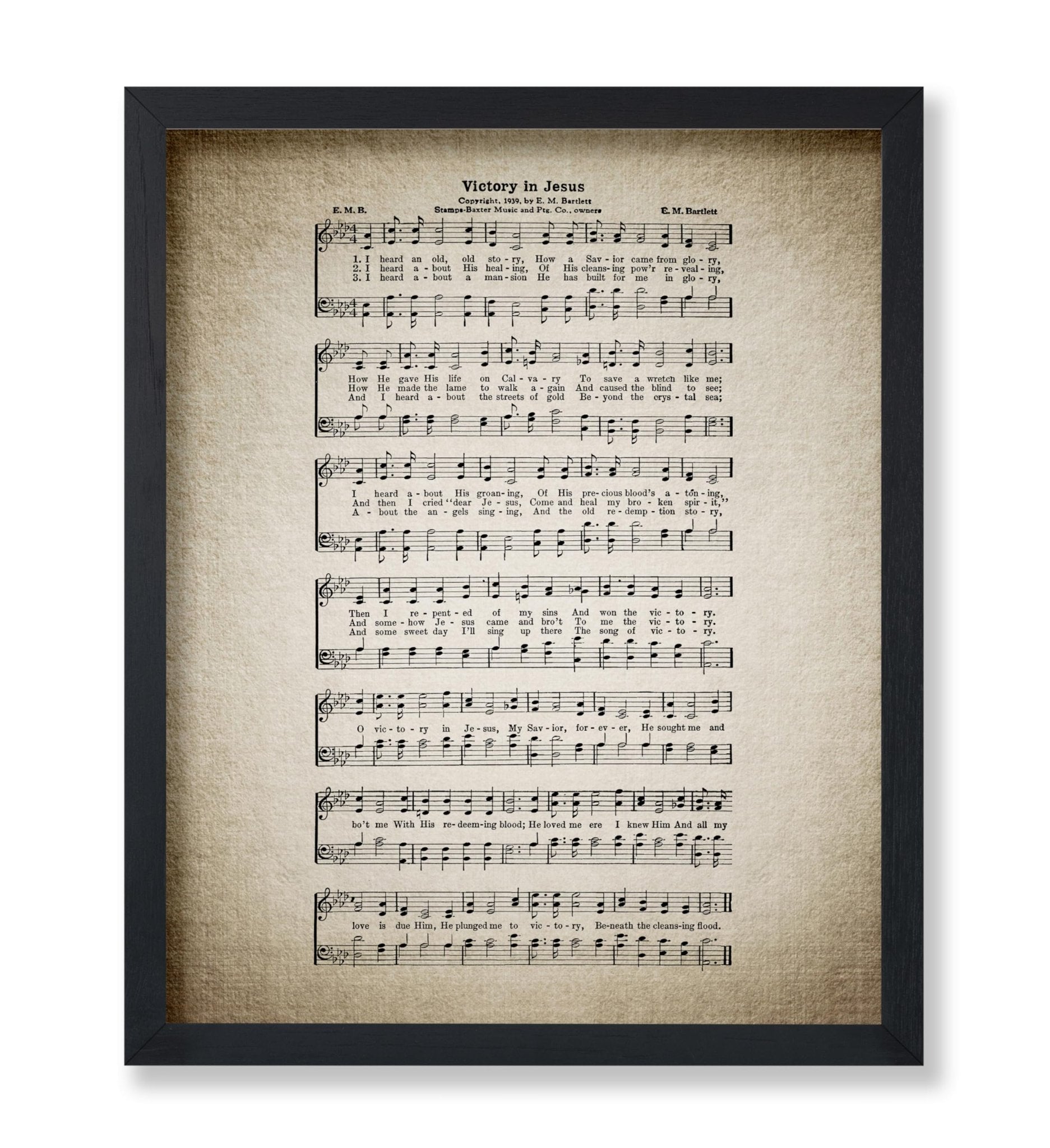 Victory in Jesus Hymnal Sheet