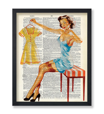 Pin-Up Girl Picking Dress
