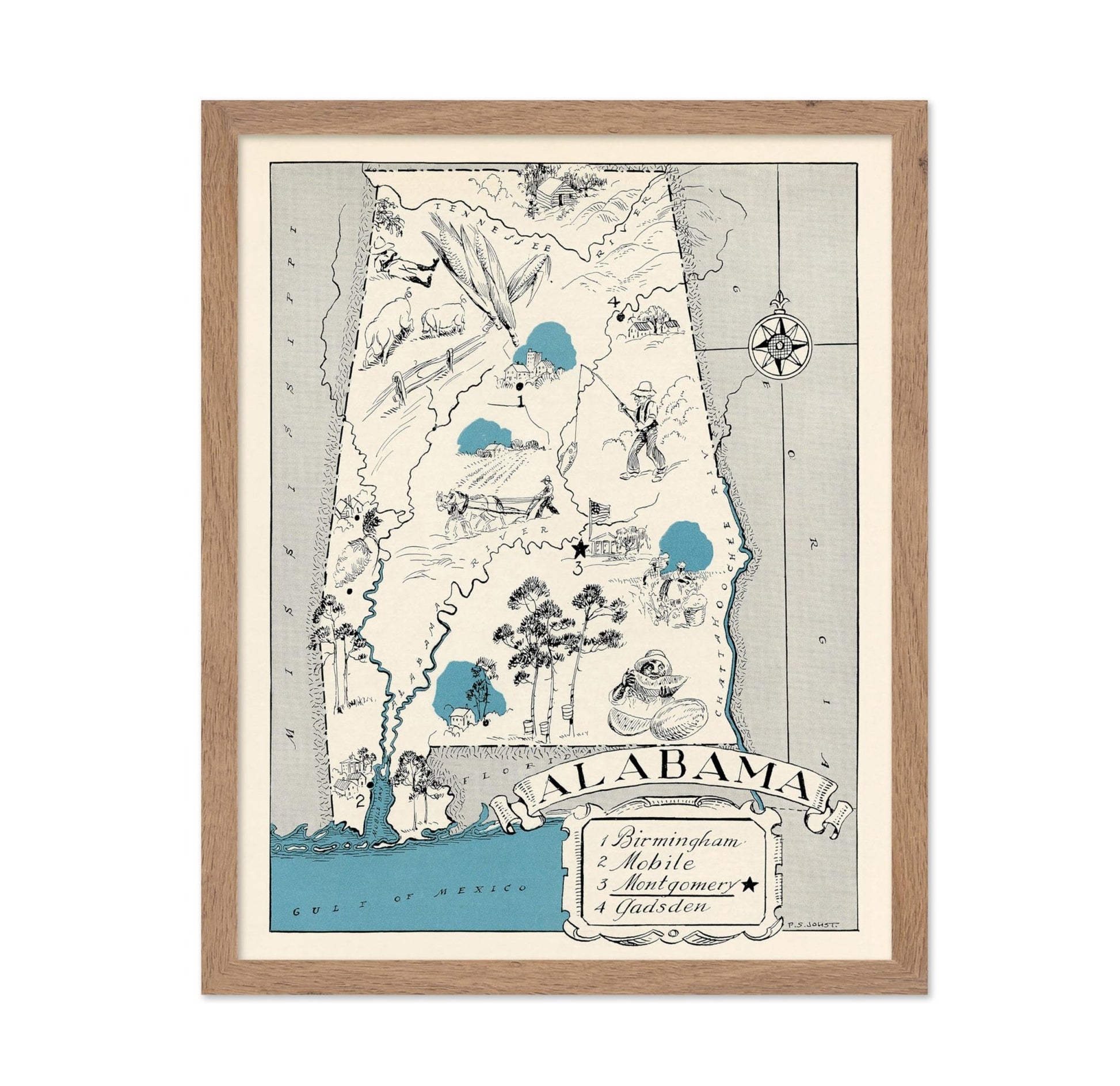 Alabama Pictorial Map