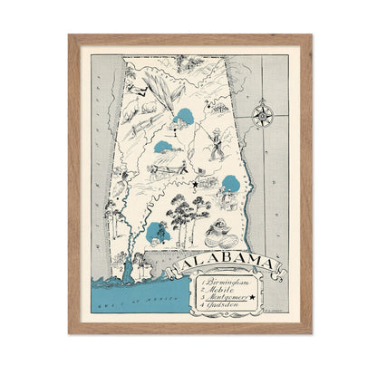 Alabama Pictorial Map