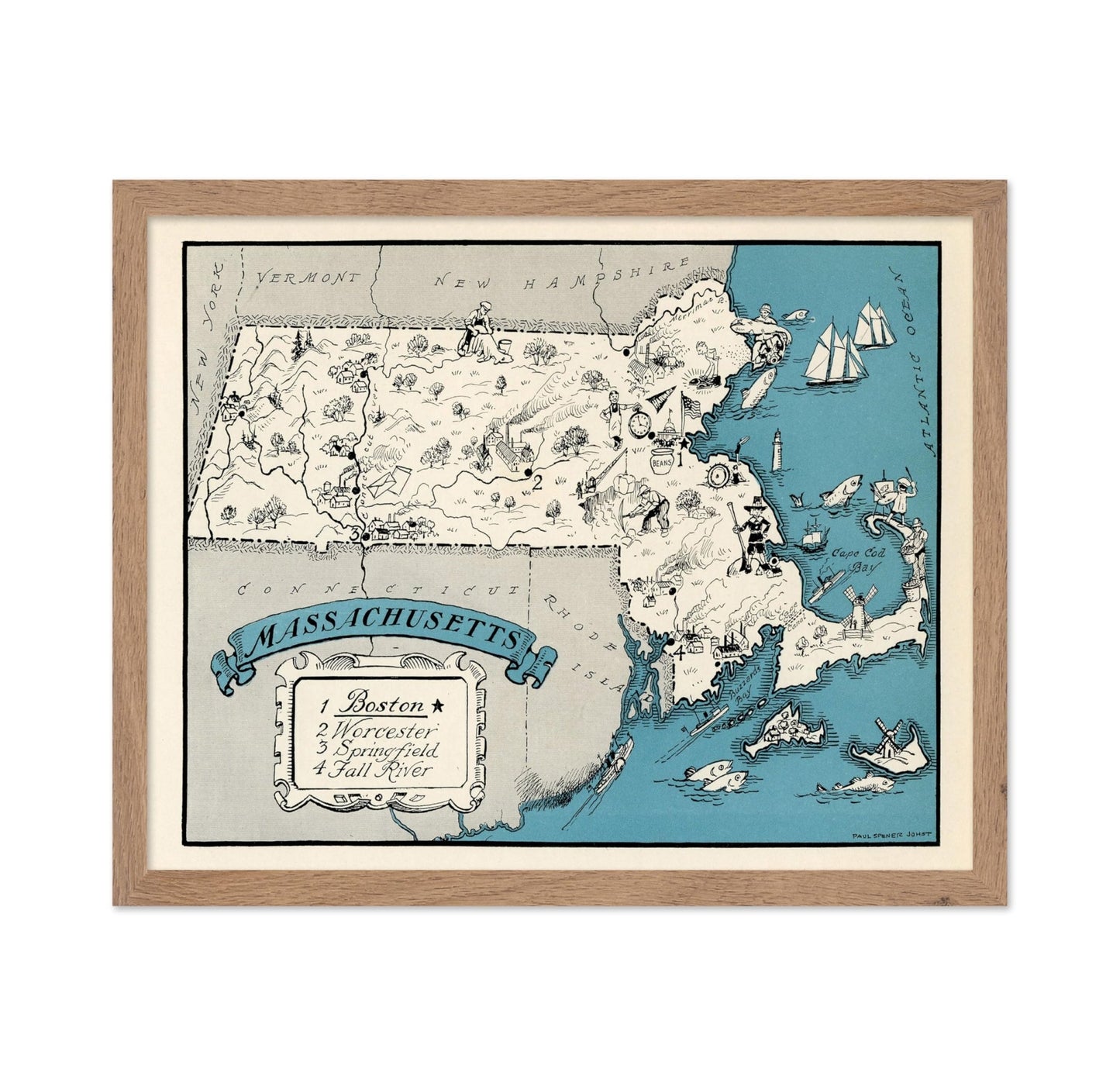 Massachusetts Pictorial Map