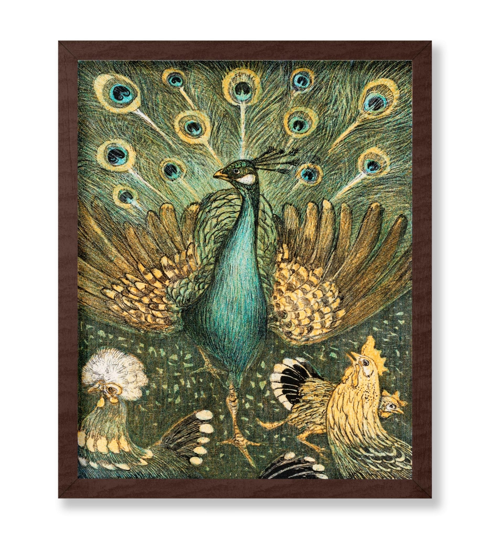 Theo Van Hoytema - Peacock With Chickens