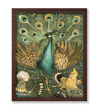Theo Van Hoytema - Peacock With Chickens
